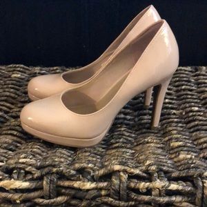 Blush closed toe pumps